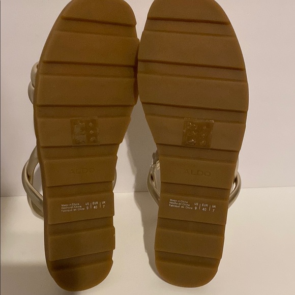 ALDO Women\'s Narine Strappy Flat Sandals Gold Size 9